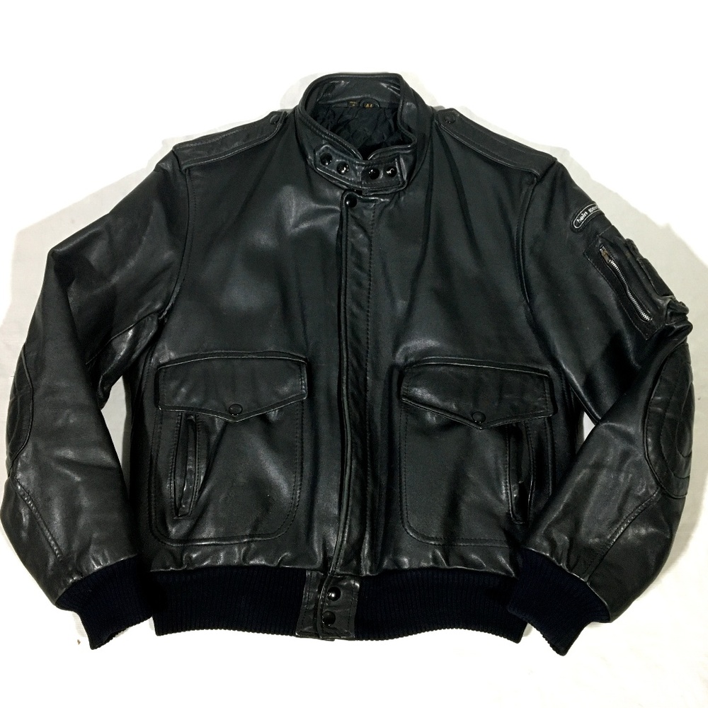 Hein Gericke Black Cafe Racer Leather Jacket 44